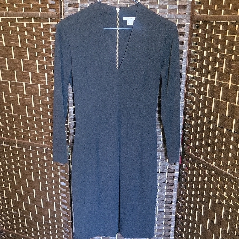 Helmut Lang Charcoal Long Sleeve Dress